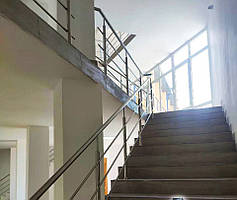 Перила/огородження з нержавіючої сталь AISI 201, поручень Ø38 мм, стійка Ø38 мм, 3 ригелі Ø16 мм, бокове