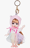 Лялька шарнірна брелок 16 см рожевий, фото 3