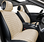Накидки преміум якості на передні сидіння авто, 2 шт Бежеві Chicago