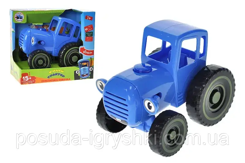 Музична іграшка Синій Трактор, 15 пісеньок українською, підсвічування, довільний рух SK35-19., фото 1
