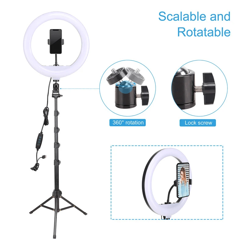Тримач з кільцевим освітленням Bluetooth 12 " YQ-320B light set (Kit1) |170cm Stand, USB Powered, 3000-6500K|