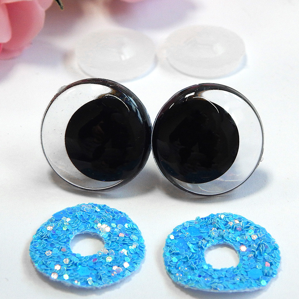 Очі для іграшок зі зміщеною зіницею, блискучі Ø20 мм, блакитні (2 шт)