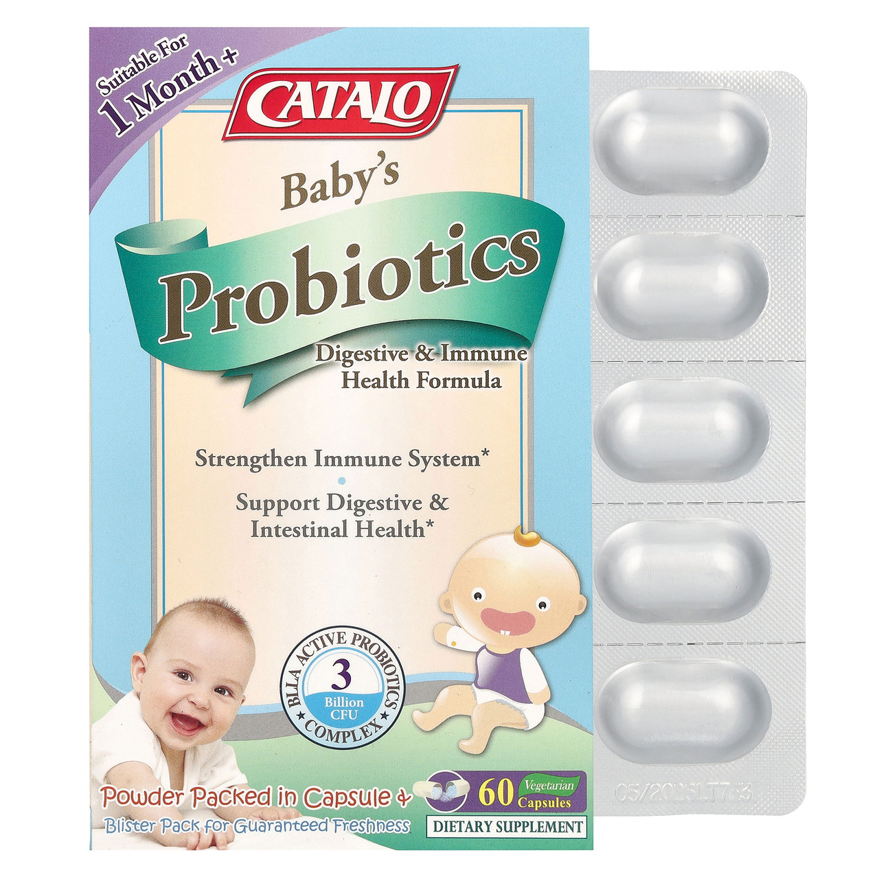Cata Naturals, Дитячі пробіотики, формула для поліпшення травлення і імунітету, від 1 місяця, 3 мільярди, Київ, фото 1