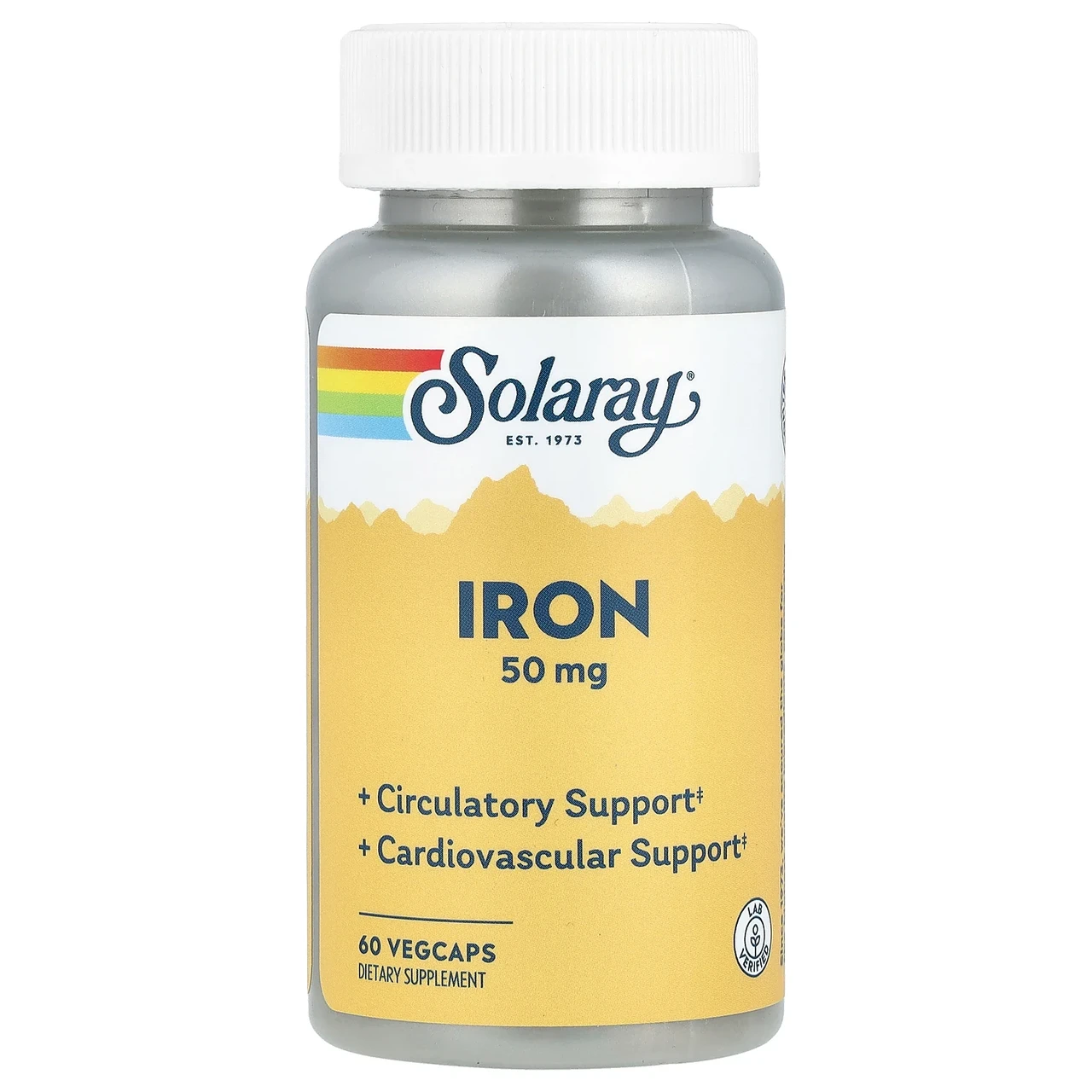 Solaray, Iron (Залізо), 50 мг, 60 рослинних капсул, Київ