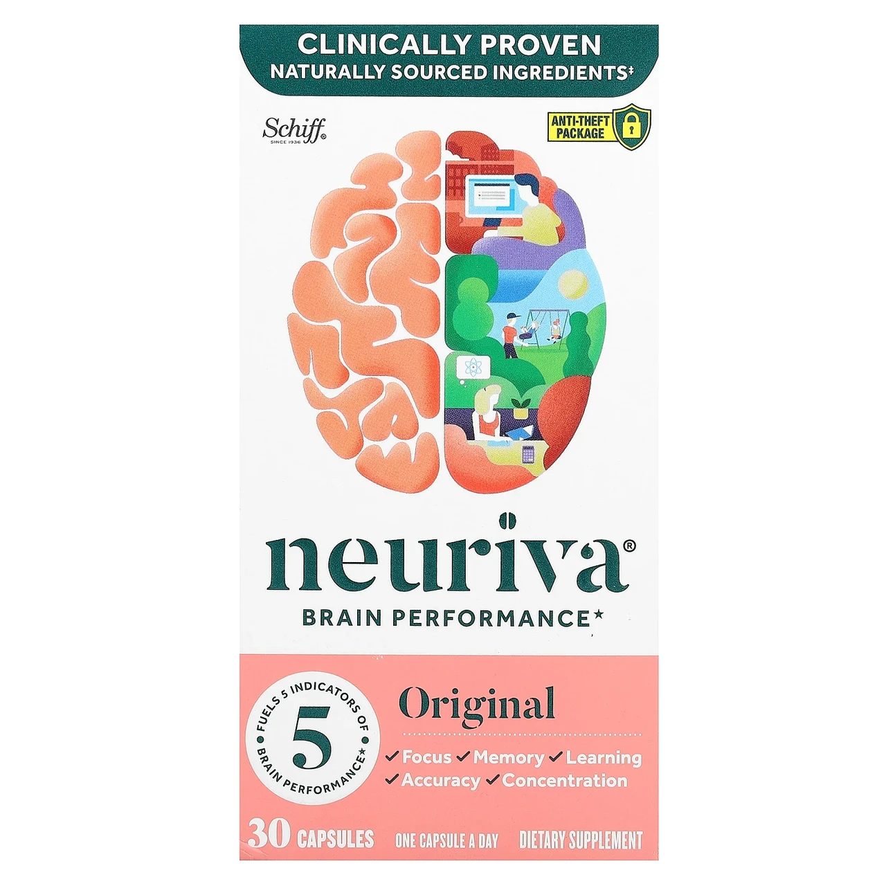 Schiff, Neuriva Brain Performance, оригінальний продукт, 30 капсул, Київ