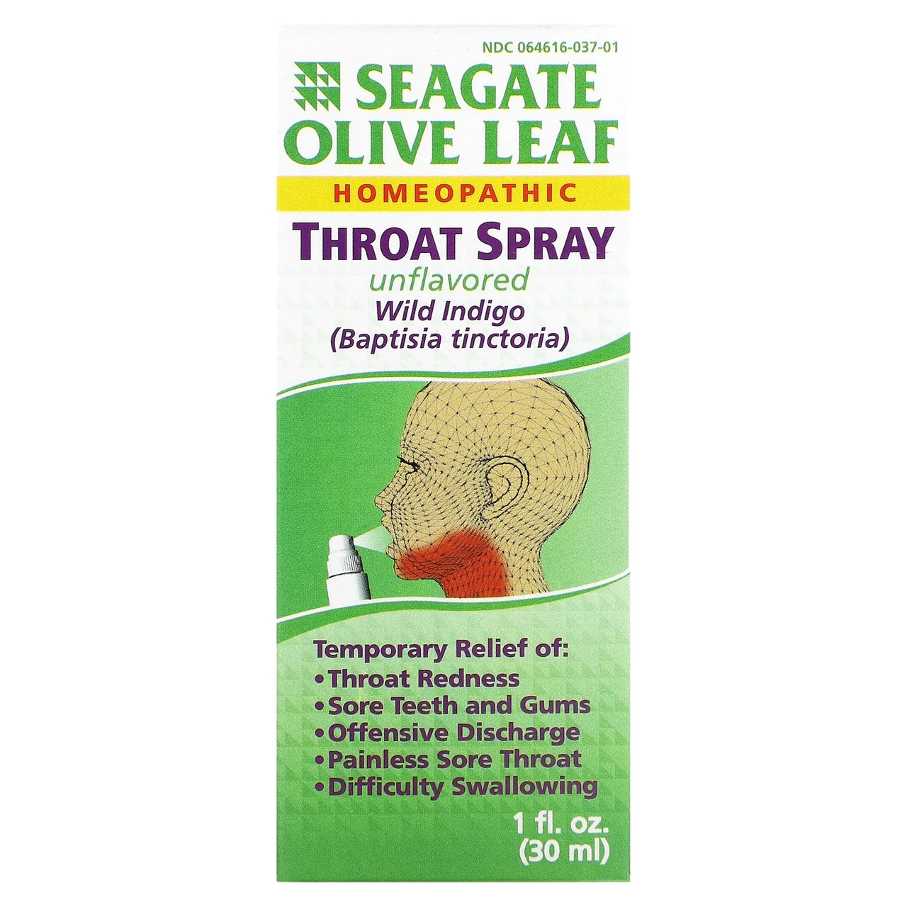 Seagate, Спрей для горла з листом оливи, без смаку, 1 рідка унція (30 мл) SGW-00039, Київ