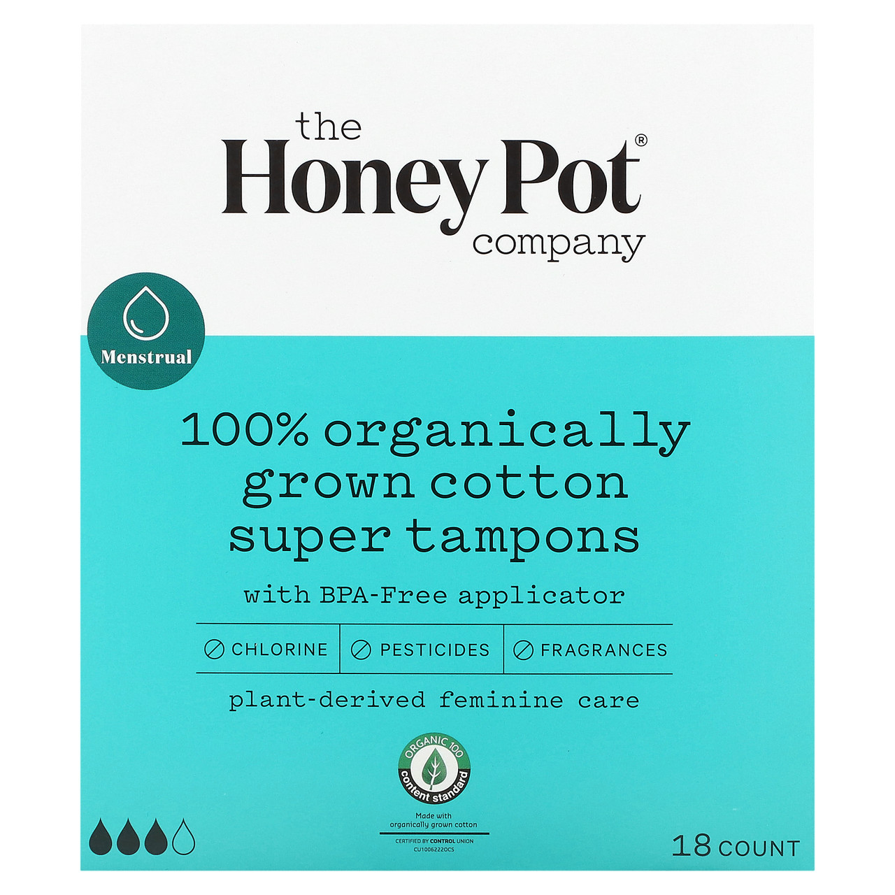 The Honey Pot Company, тампони з 100% органічного бавовни, супер, 18 Штука., Київ