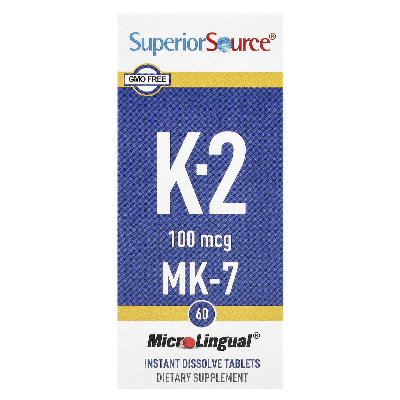 Superior Source, Вітамін K2, 100 мкг, 60 швидкорозчиних таблеток MicroLingual SPS-90430, Київ