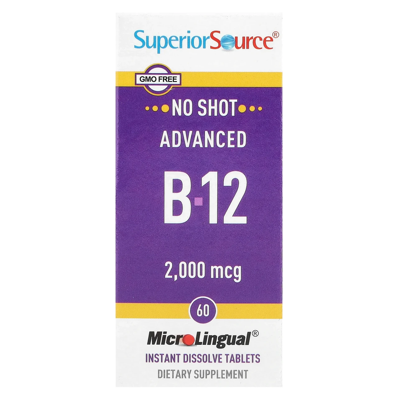 Superior Source, поліпшений вітамін B12, 2000 мкг, 60 швидкорозчиних таблеток MicroLingual SPS-92030, Київ