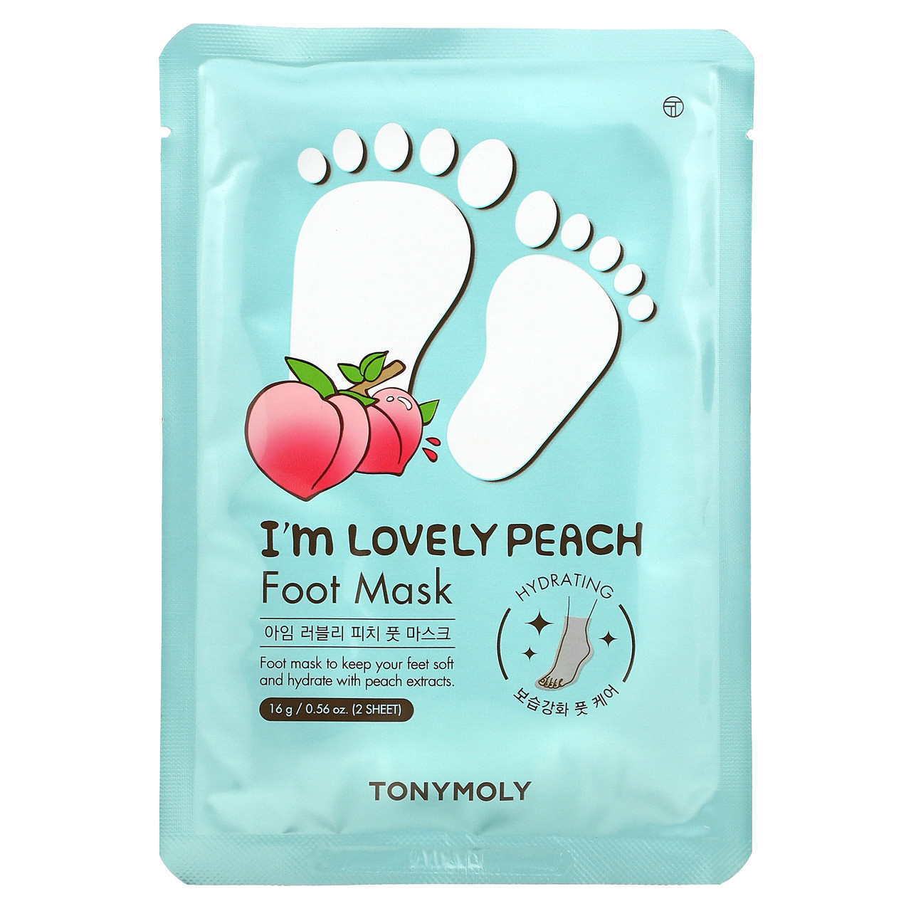 Tony Moly, I'm Lovely Peach, маска для ніг, 2 шт., 16 г (0,56 унції) TMY-03578, Київ