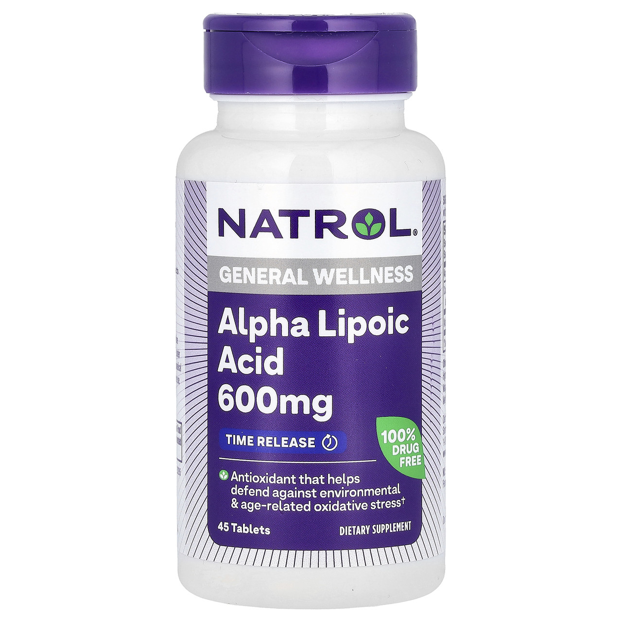 Natrol, Альфа-ліпоєва кислота, повільне вивільнення, 600 мг, 45 таблеток, Київ