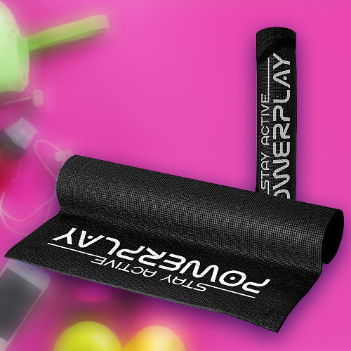 Килимок для йоги фітнесу гімнастіки каремат PowerPlay 4010 PVC Yoga Mat Чорний 173см на 61см