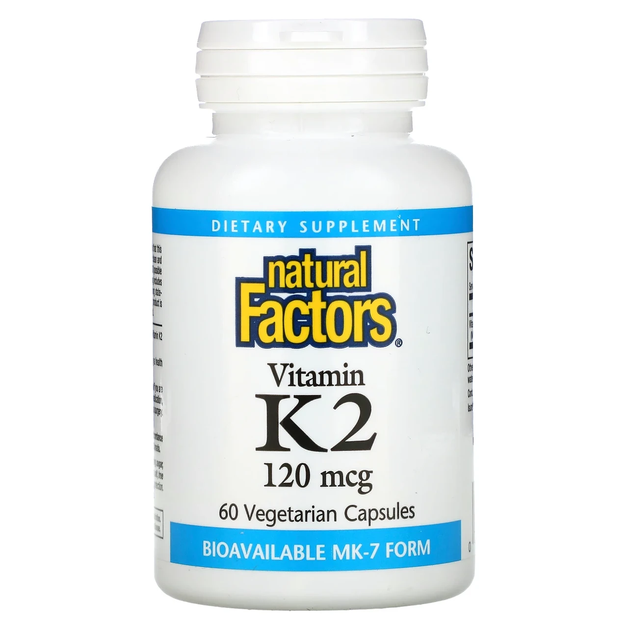 Natural Factors, вітамін K2, 100 мкг, 60 вегетаріанських капсул, Київ