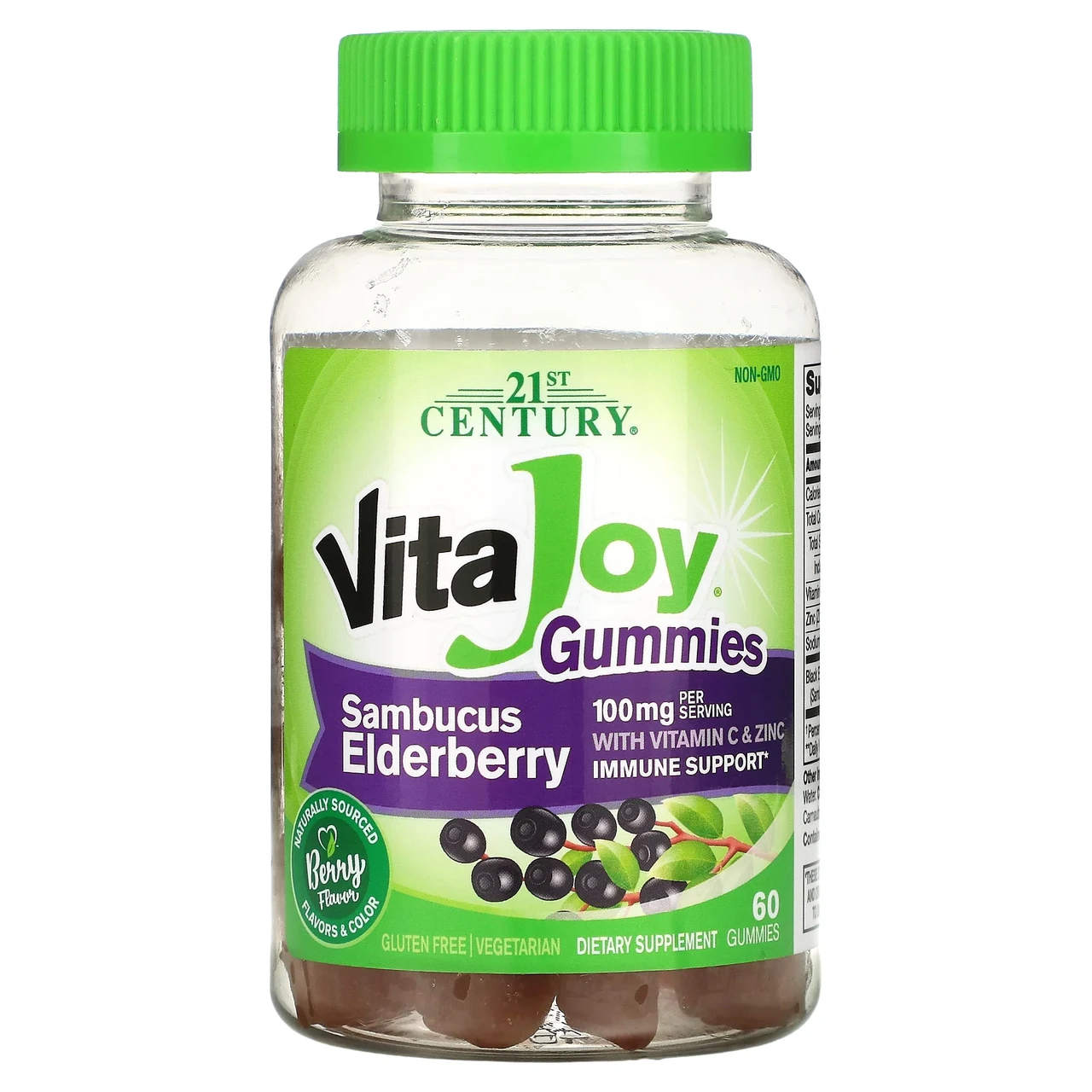 21st Century, VitaJoy Gummies, з смаком бузини, 60 вегетаріанських жувальних мармеладок, Київ, фото 1