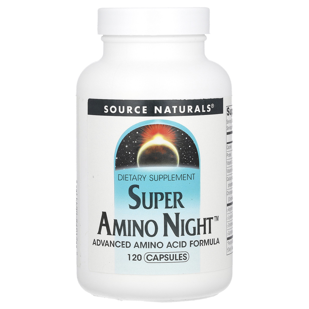 Source Naturals, Super Amino Night, формула з амінокислотами, нічна, 120 капсул, Київ, фото 1