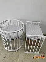 Ліжечко трансформер 7 в 1 Сонечко бук біле