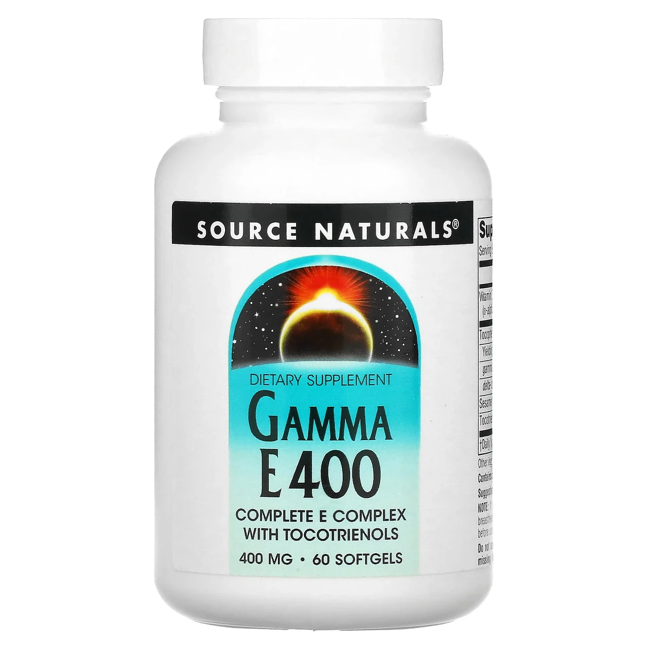 Source Naturals, комплекс Gamma E 400 з токотріенолами, 400 мг, 60 м’яких таблеток, Київ, фото 1