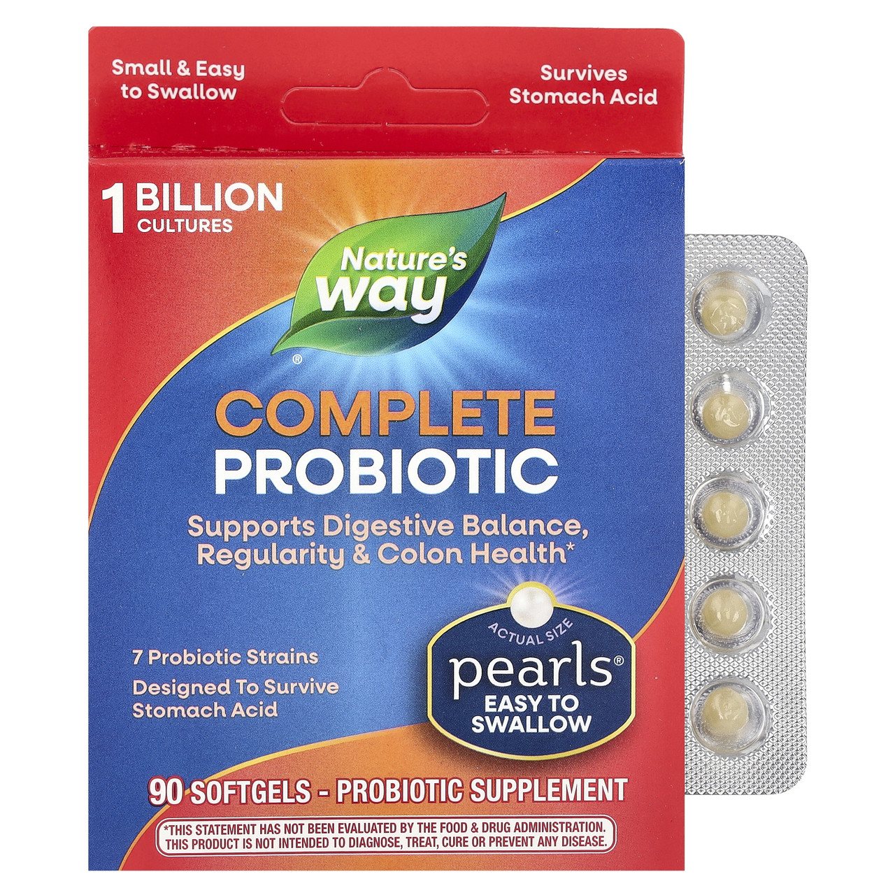 Nature's Way, Probiotic Pearls Complete, пробіотик, 90 капсул, Київ, фото 1