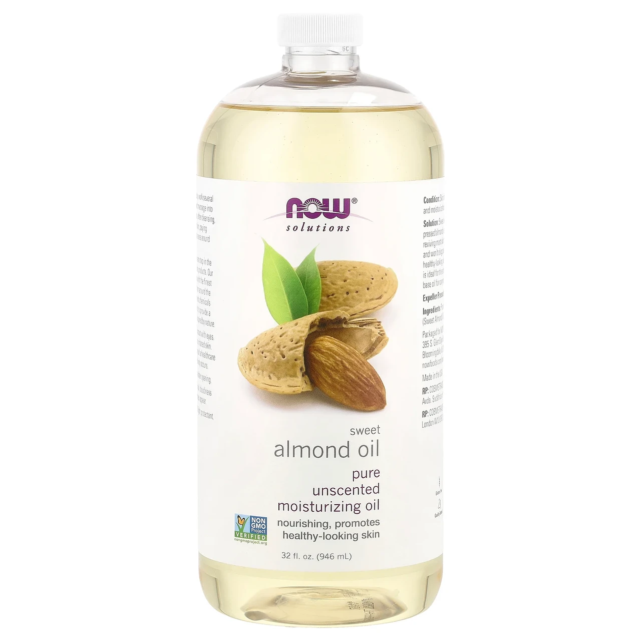 Now Foods, Рішення, масло солодкого мигдалю, 946 мл (32 рідин та си. унції), Київ