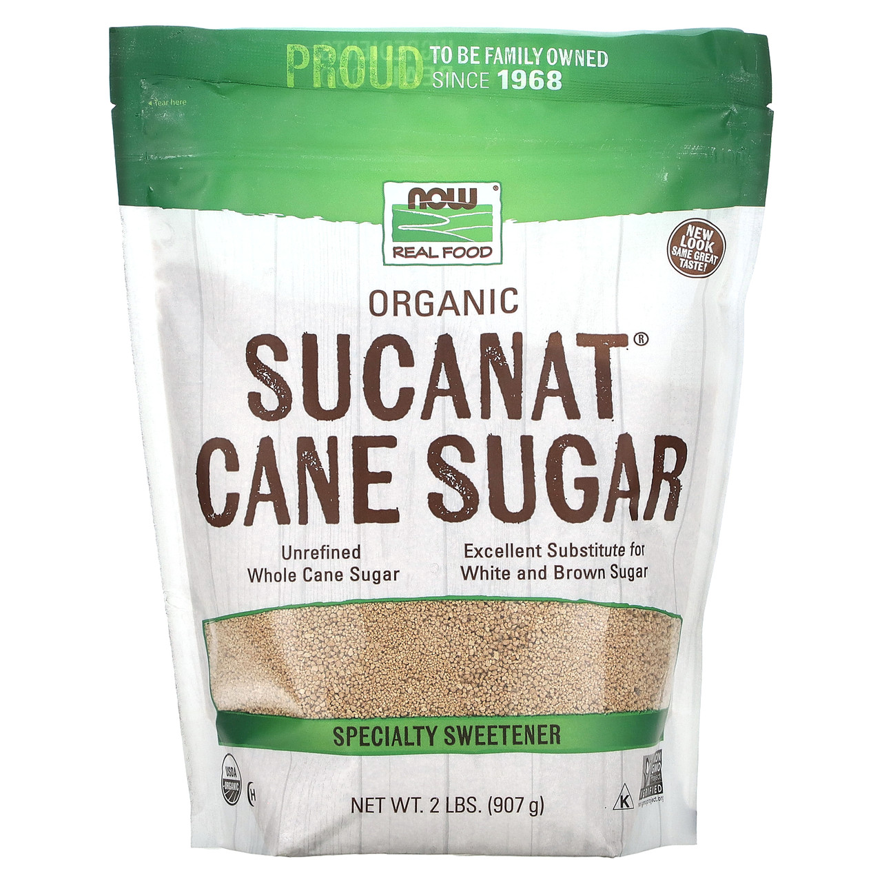 Now Foods, Real Food, Sucanat, сертифікований органічний тростинний цукор, 907 р (2 фунта), Київ