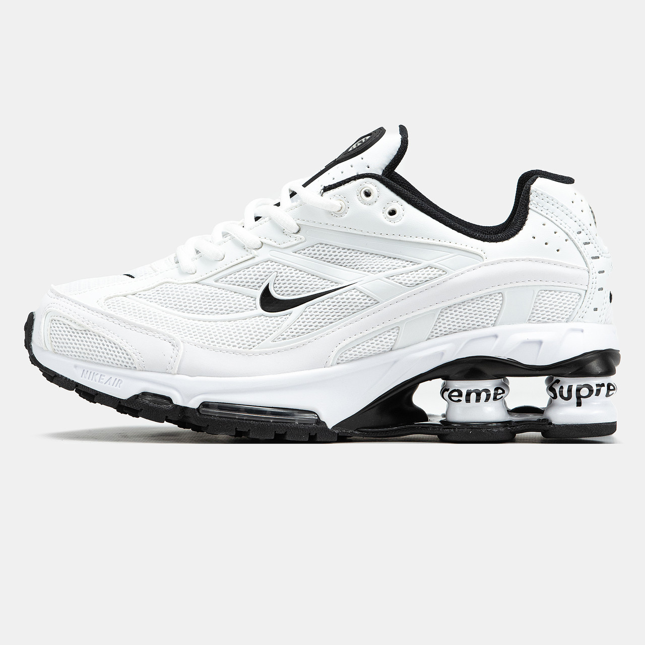 Чоловічі Кросівки Nike x Supreme Shox Ride 2 SP White Black / Найк Суприм Шокс Райд 2 СП Білі з Чорним