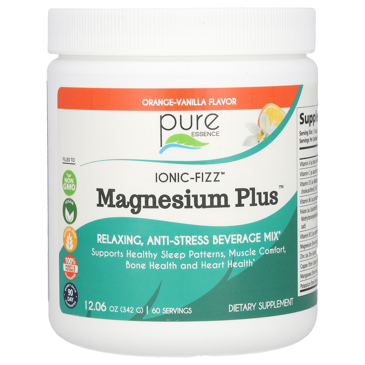 Pure Essence, Ionic-Fizz Magnesium Plus, апельсин і ваніль, 342 г (12,06 унції), Київ