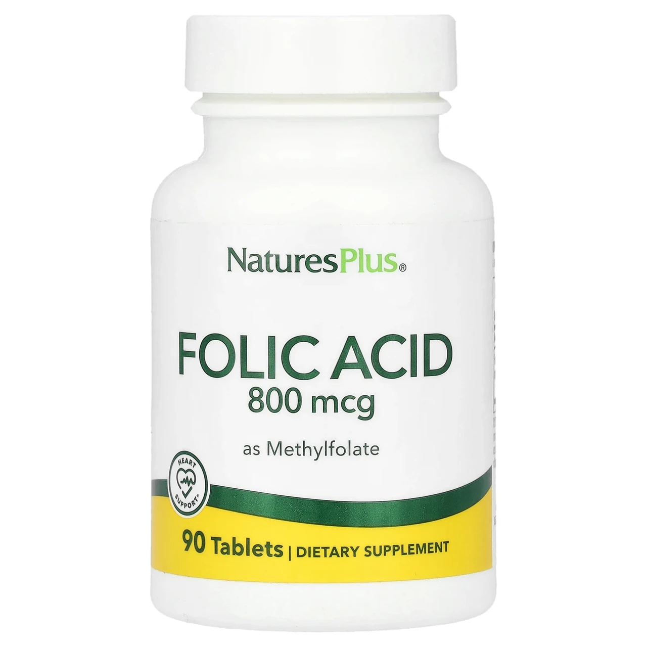 Nature's Plus, фолієва кислота, 800 мкг, 90 таблеток, Київ