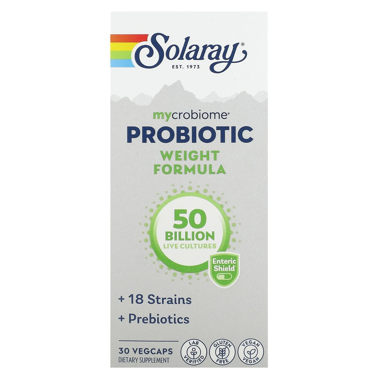 Solaray, Mycrobiome Probiotic Weight Formula, 50 млрд, 30 капсул з кишковим рослинним екстрактом, Київ, фото 1