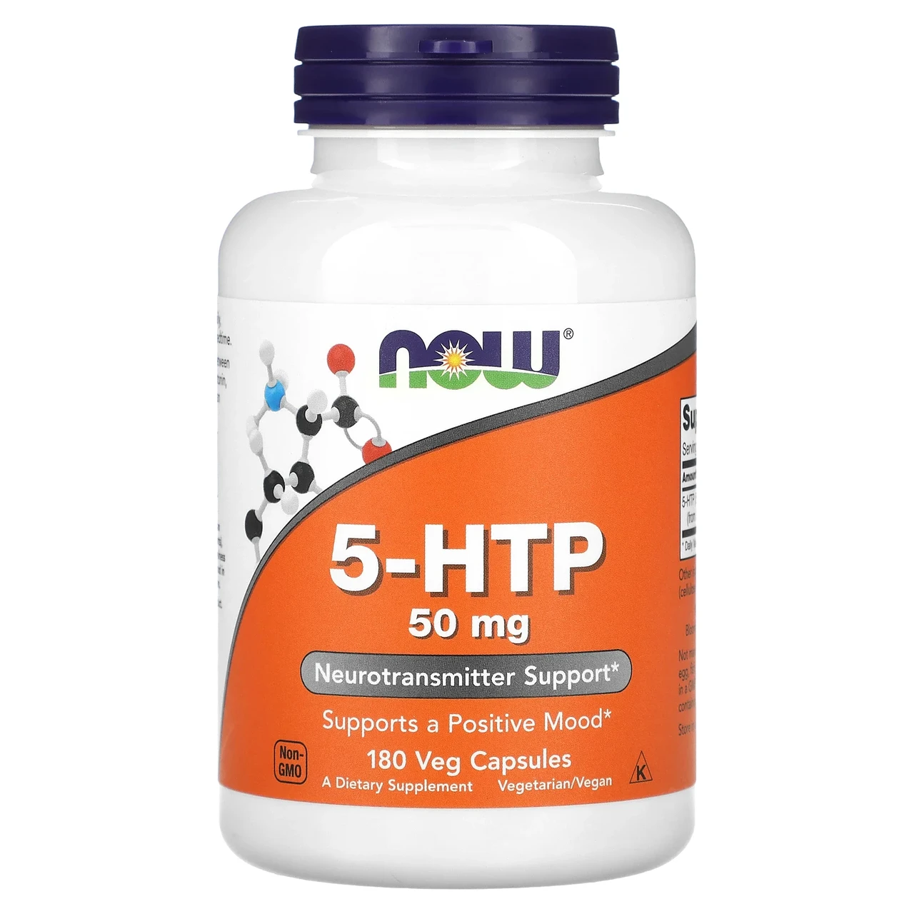 Now Foods, 5-гідроксітріптофан, 50 мг, 180 капсул у рослинній оболонці, Київ
