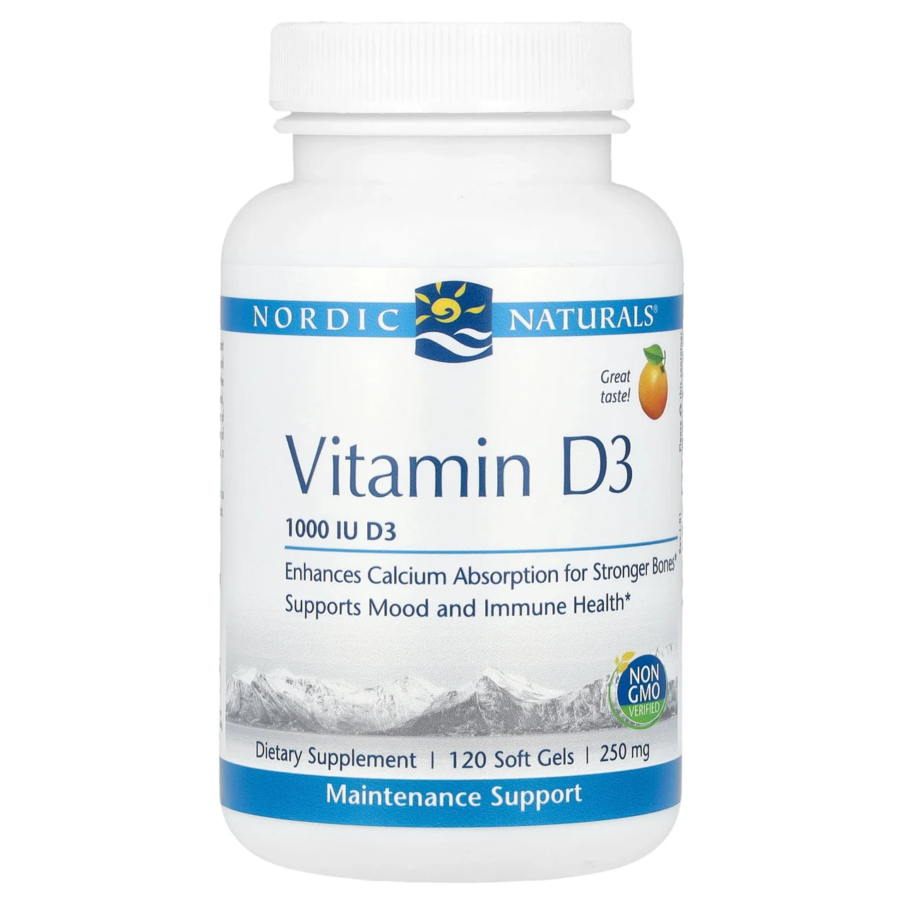 Nordic Naturals, Вітамін D3, апельсин, 1000 МО, 120 м'яких таблеток NOR-01601, Київ