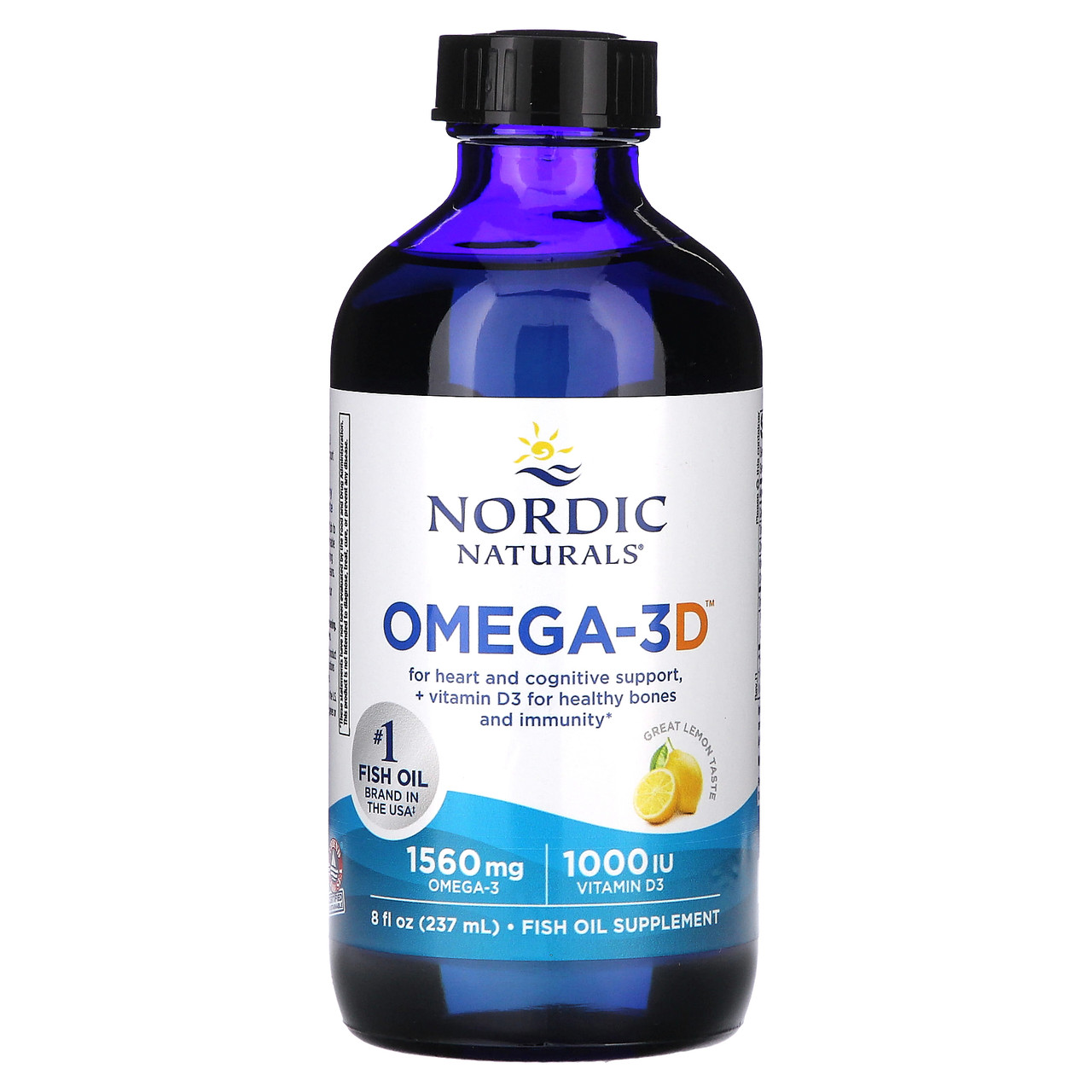 Nordic Naturals, Omega-3D, Lemon, 237 мл (8 рідких унцій), Київ