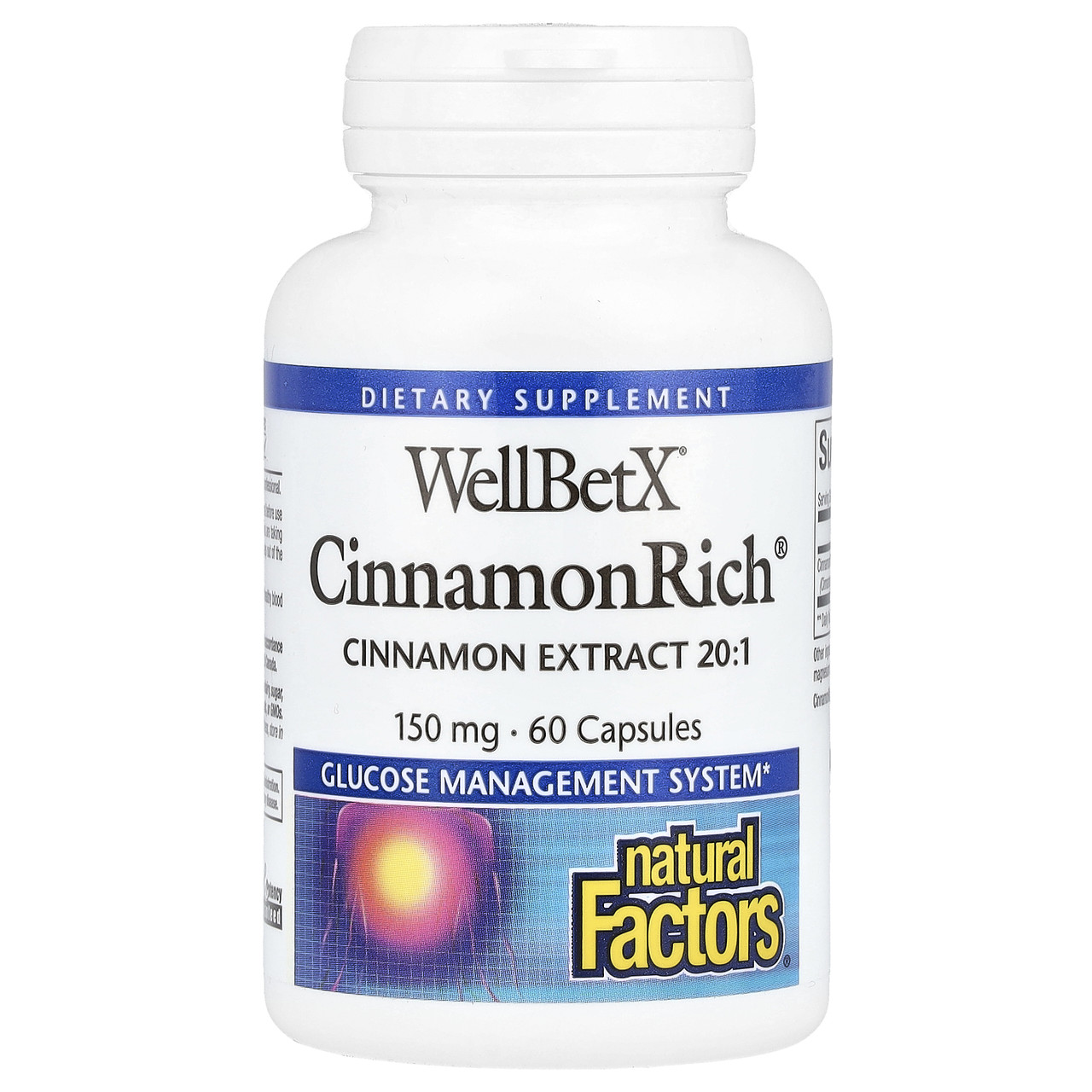 Natural Factors, WellBetX, CinnamonRich, 150 мг, 60 капсул, Київ