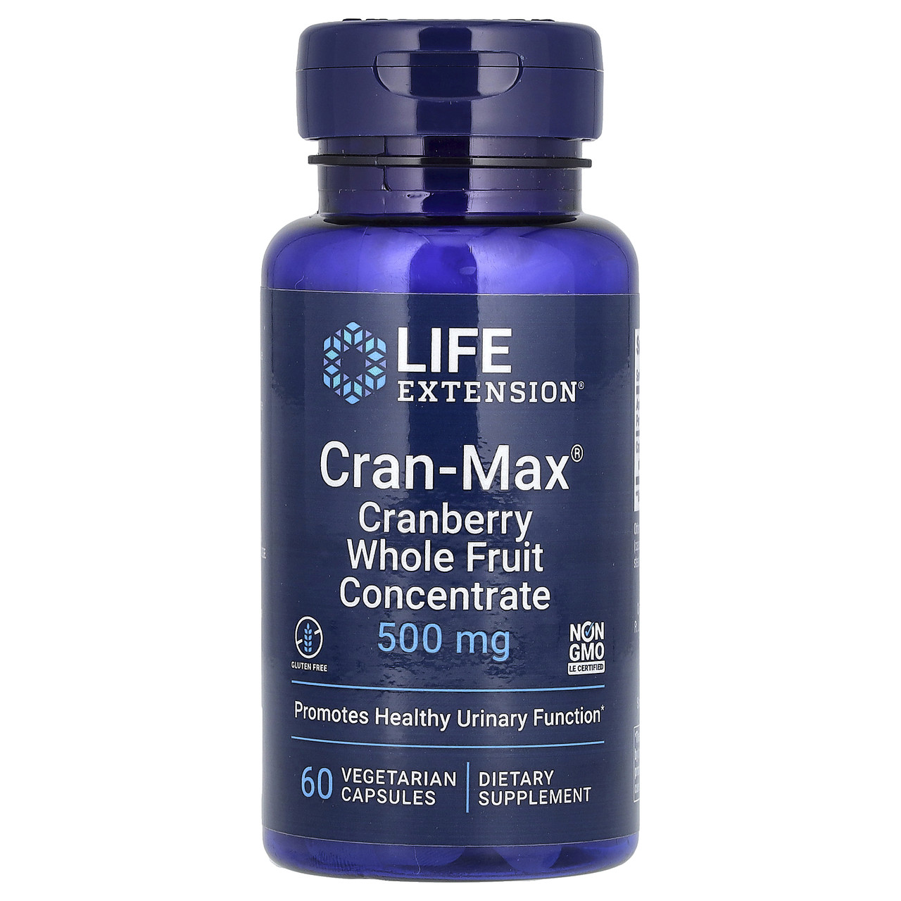 Life Extension, Cran-Max, концентррат цільних ягід журавлини, 500 мг, 60 вегетаріанські капсули, Київ, фото 1