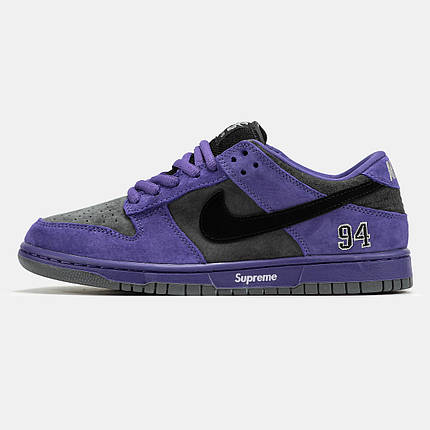 Кросівки Nike SB Dunk Low x Supreme Purple Dark Grey / Найк СБ Данк Суприм Низькі Фіолетові з Темно-Сірим, фото 1