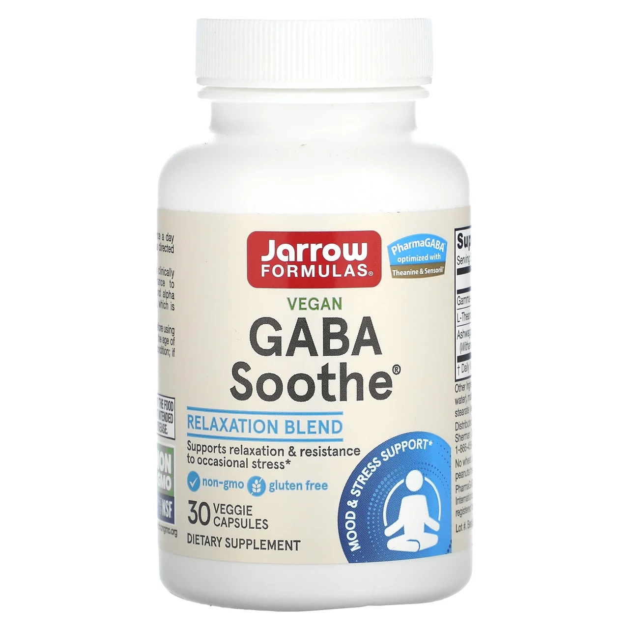 Jarrow Formulas, GABA Soothe, 30 рослинних капсул, Київ