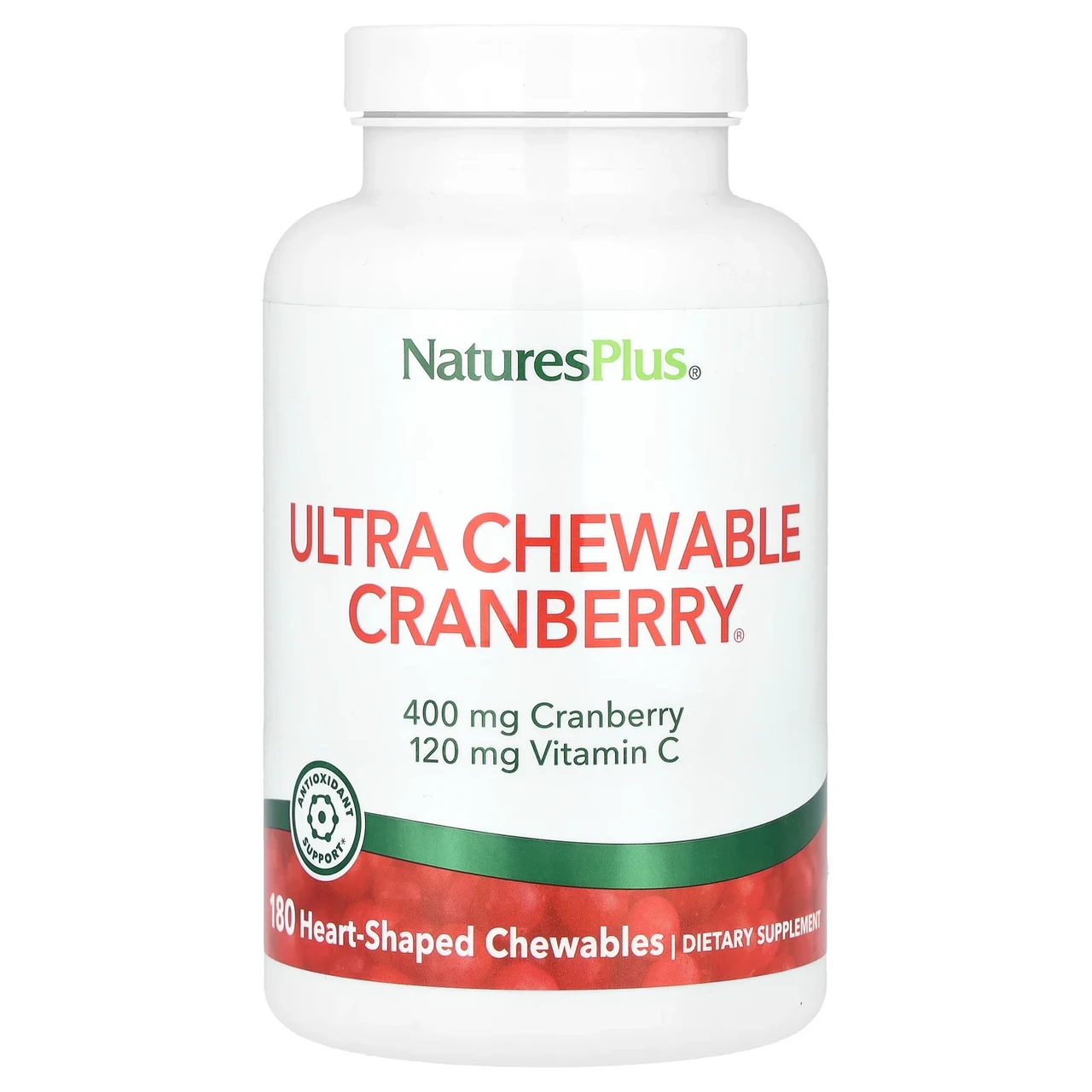 Nature's Plus, Ультра жевкие цукерки з журавлиною і вітаміном С, натуральний смак журавлини/полуниці, 180 «улюблених, Київ