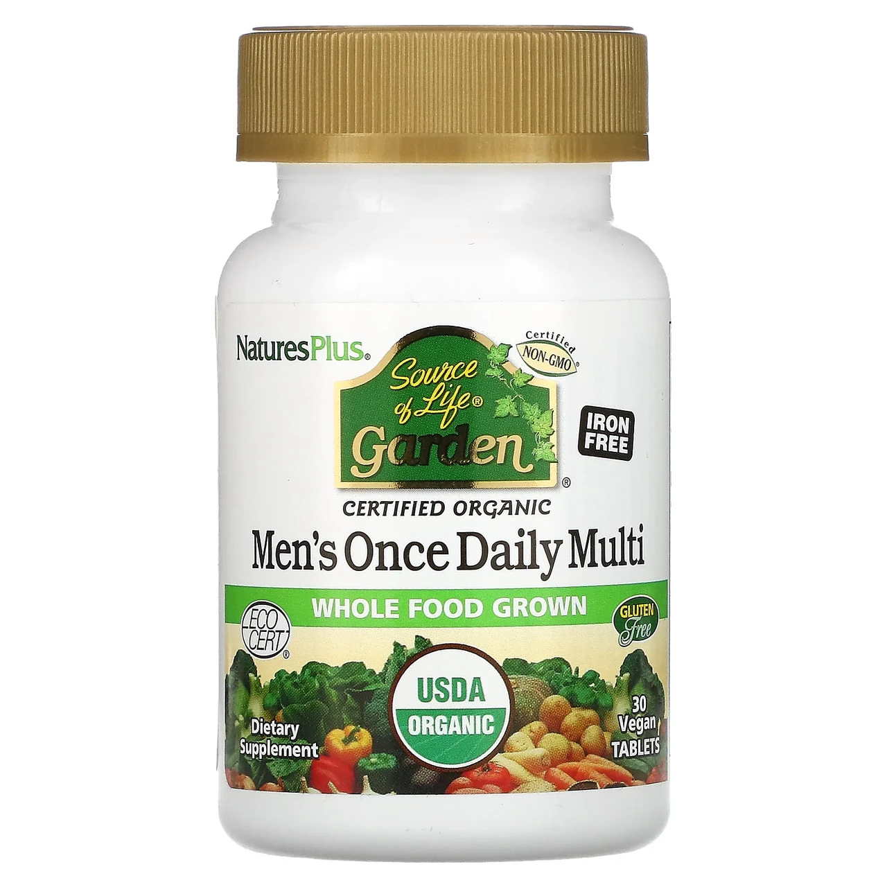 Nature's Plus, Source of Life Garden, мультивітаміни для чоловіків для прийому один раз на день, 30 веганских, Київ
