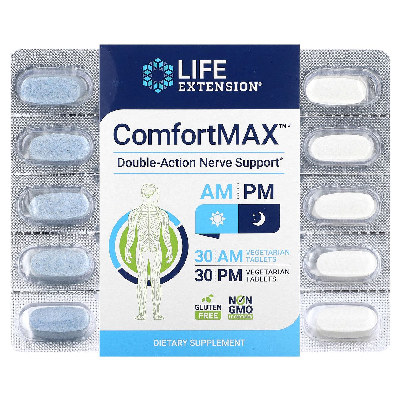 Life Extension, ComfortMAX, підтримка нервової системи подвійної дії, для прийому вранці і ввечері,, Київ, фото 1