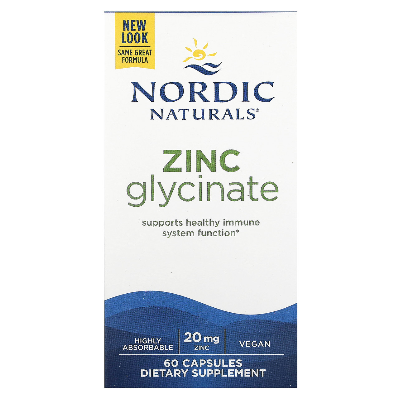 Nordic Naturals, глицинат цинку, 20 мг, 60 капсул, Київ
