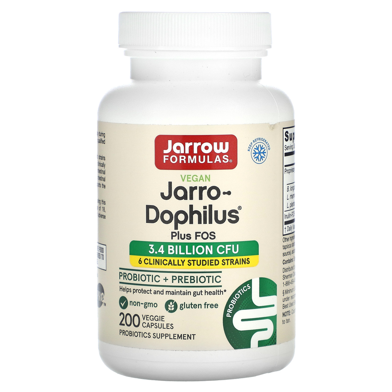 Jarrow Formulas, Jarro-Dophilus і ФОС, 3,4 млрд, 200 капсул (Ice), Київ