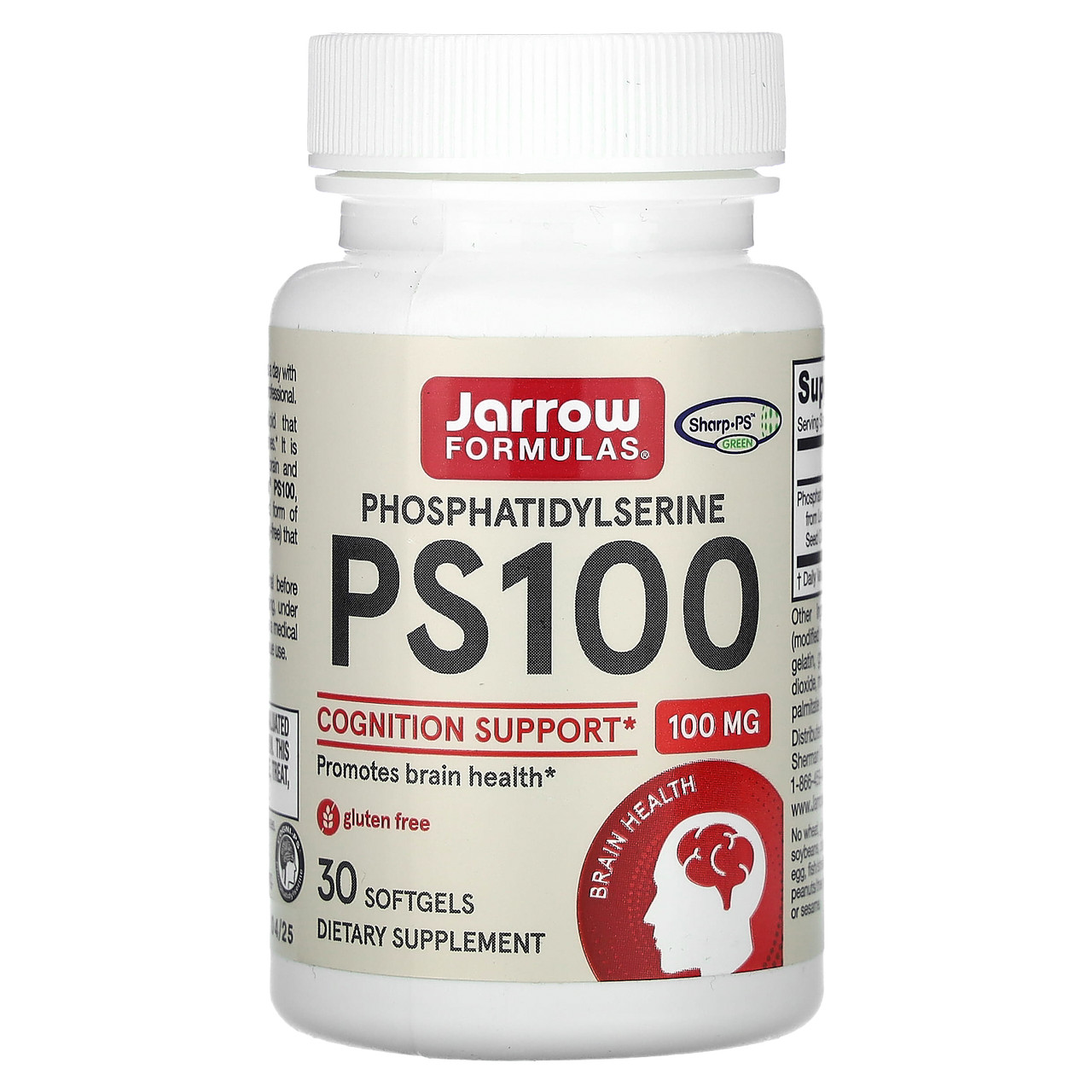 Jarrow Formulas, ФС 100 (фосфатидилсерин), 100 мг, 30 м'яких таблеток, Київ