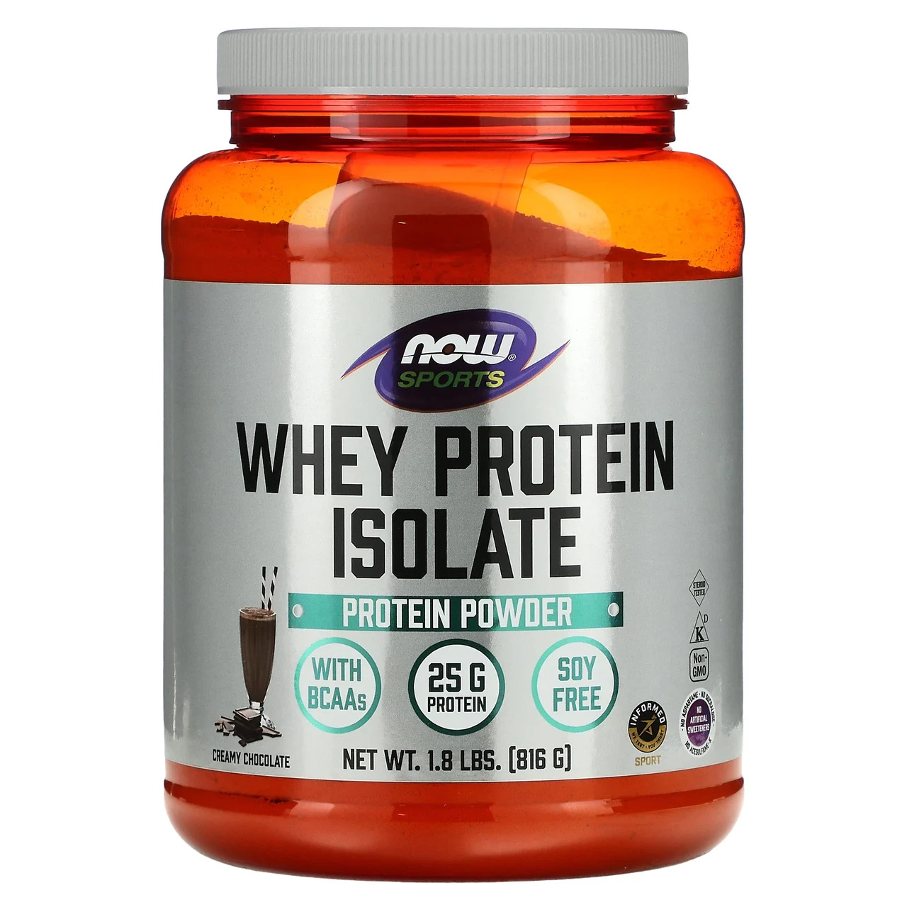 Now Foods, Sports, ізолят сироваткового протеїну, вершковий шоколад, 816 (1,8 фунта), Київ