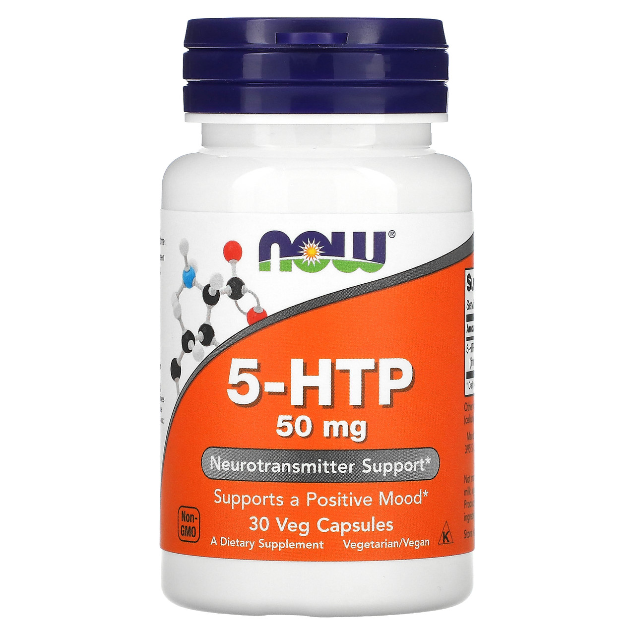 Now Foods, 5-гідроксітріптофан (5-HTP), 50 мг, 30 рослинних капсул, Київ