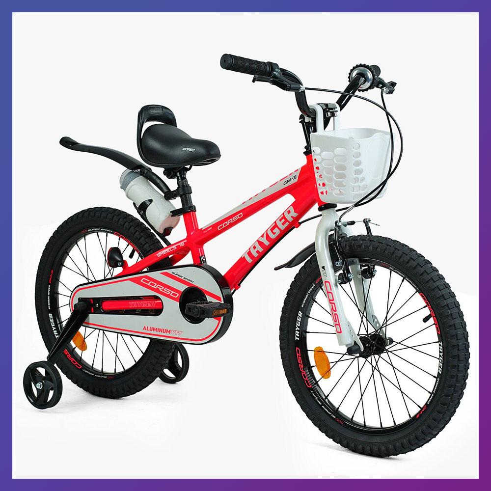 Велосипед дитячий двоколісний алюмінієва рама Corso Tayger TG-15874 16" зріст 100-120 см від 4-7 років Оранж, фото 1