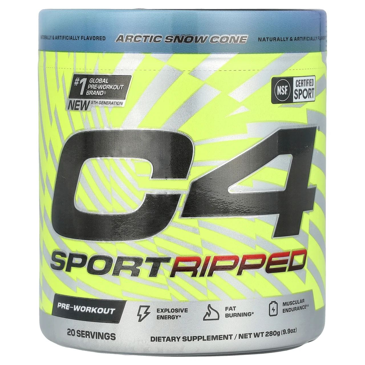 Cellucor, C4 Sport, Ripped, передтренувальна домішка, конус для суглобів, 280 г (9,9 унції) Київ, Київ