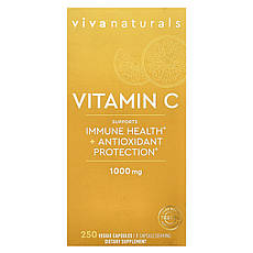 Viva Naturals, Вітамін C, 1000 мг, 250 рослинних капсул, Київ