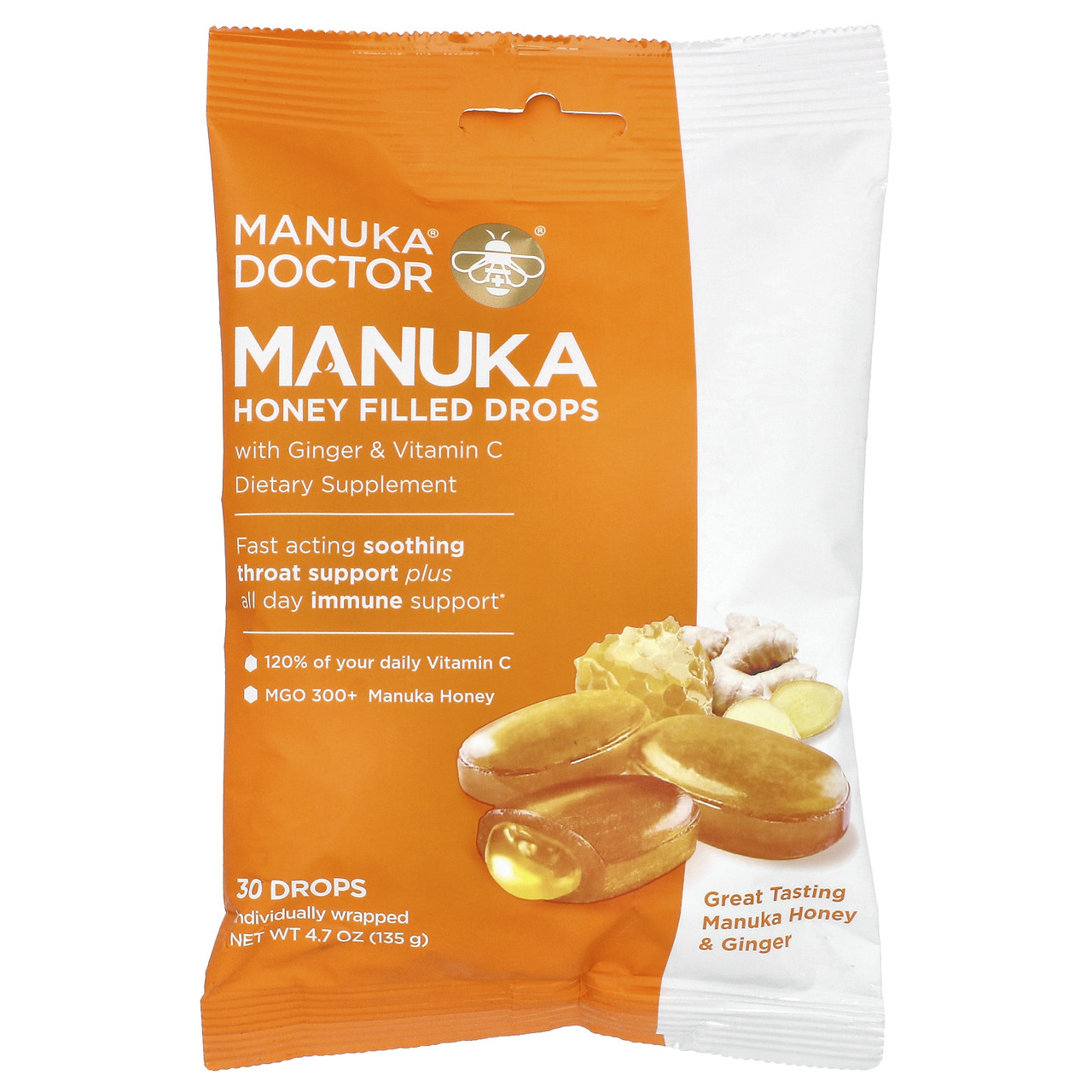 Manuka Doctor, Мед-манука в краплях з імбиром і вітаміном C, 30 крапель, Київ