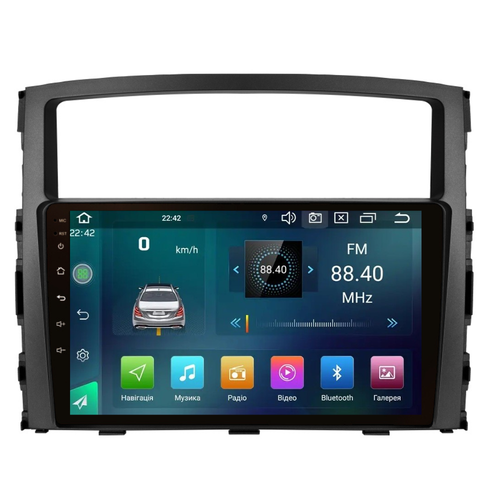Штатна магнітола Cyclon C9 CPL GSM. 2+32GB. CARPLAY. 4G Mitsubishi Pajero 2007-2021, фото 1