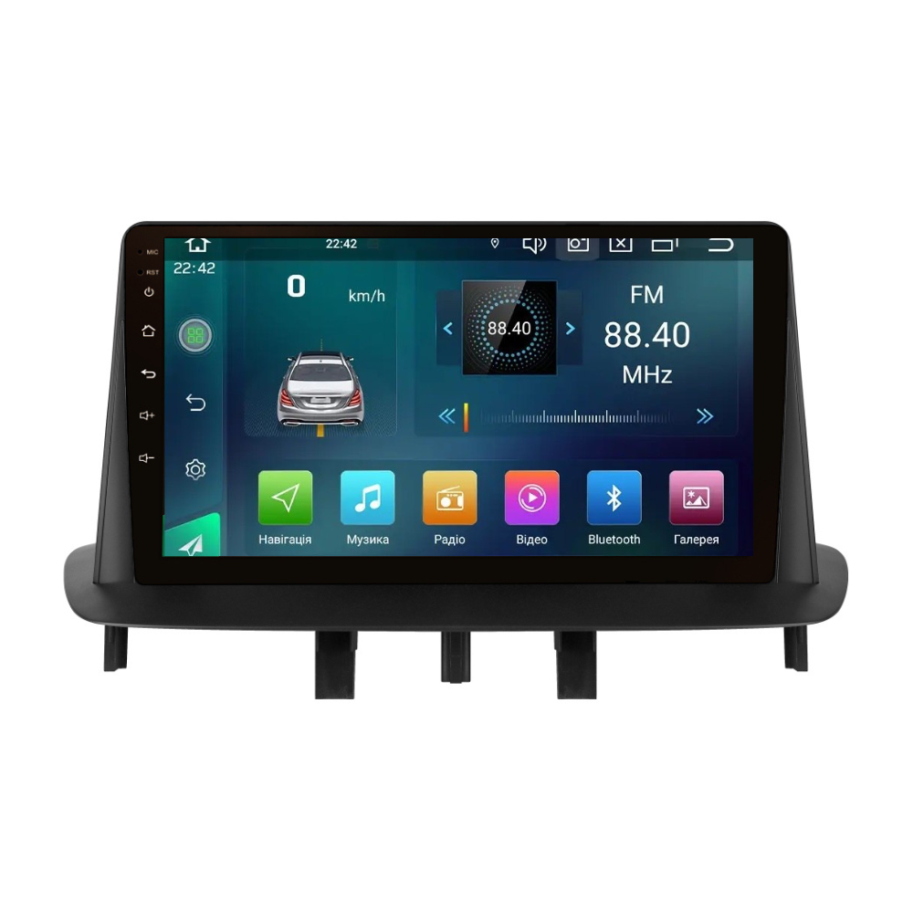 Штатна магнітола Cyclon C9 CPL GSM. 2+32GB. CARPLAY. 4G Renault Megane 3 2008-2016 з великим екраном, фото 1