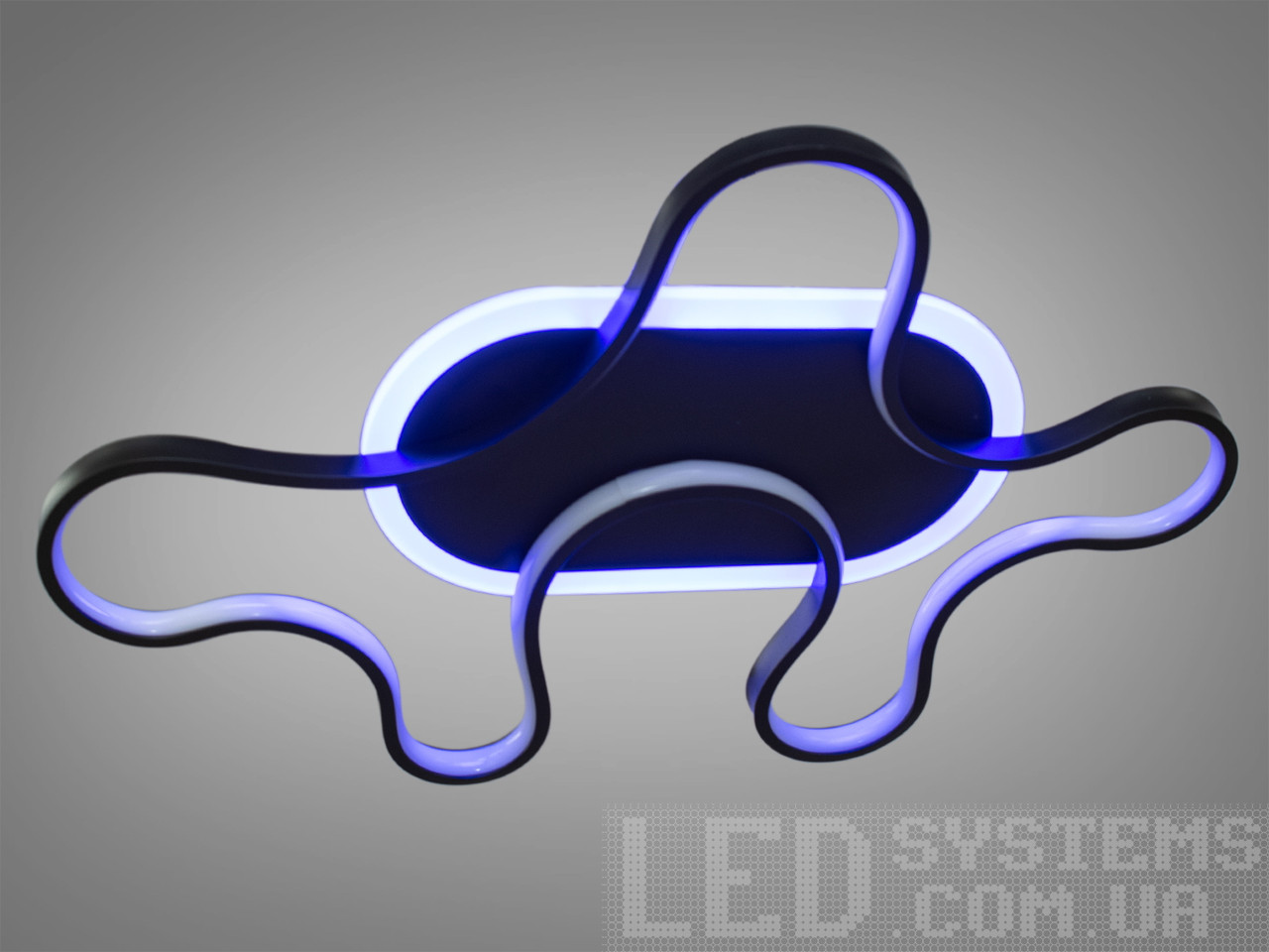 Світлодіодна люстра/бра з LED-підсвіткою, колір білий, 60 W на 8 м2 9991-S-BK-LS